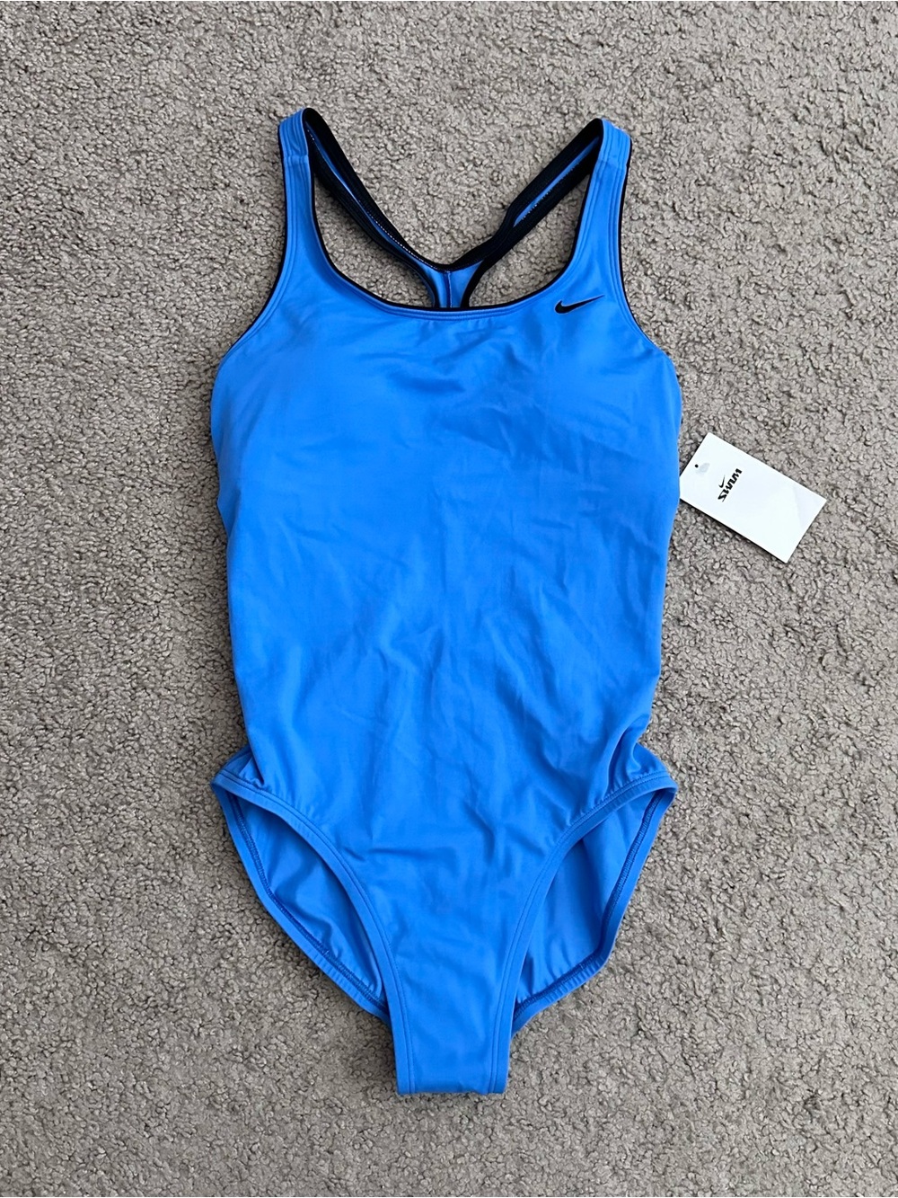 Nike Blue One-Piece Swimsuit Racerback Keyhole Womens M